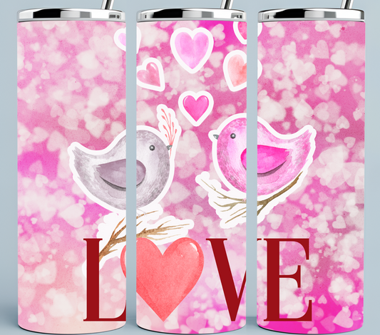 Be Mine Gnome Pink Love Bird Tumbler