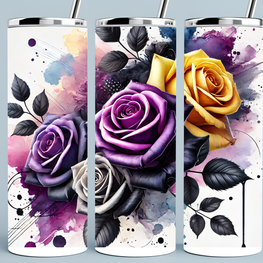 Yellow, white, pink and purple Roses