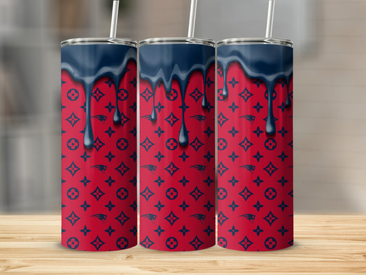 Inspired By Louis Vuitton Inspired New England Patriots Pattern Tumblers