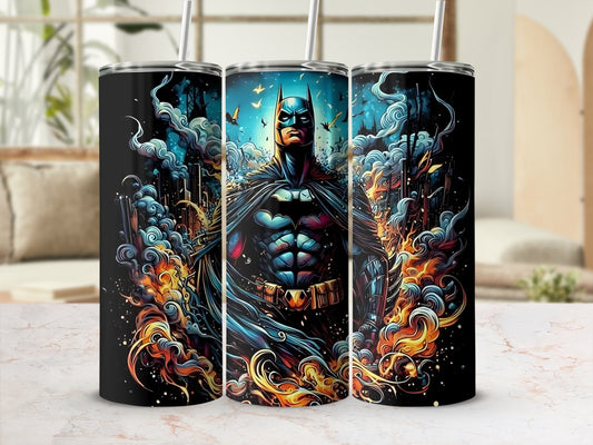 Dark Knight Superhero Tumbler with Straw Drinkware