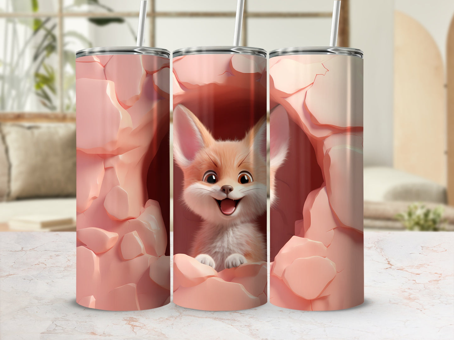 Cute Fox in Cave Tumbler for Your Drinkware Collection