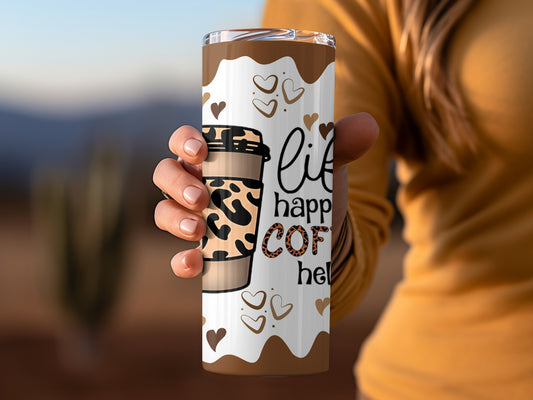 Life Happens Coffee Helps Heart Design Tumbler