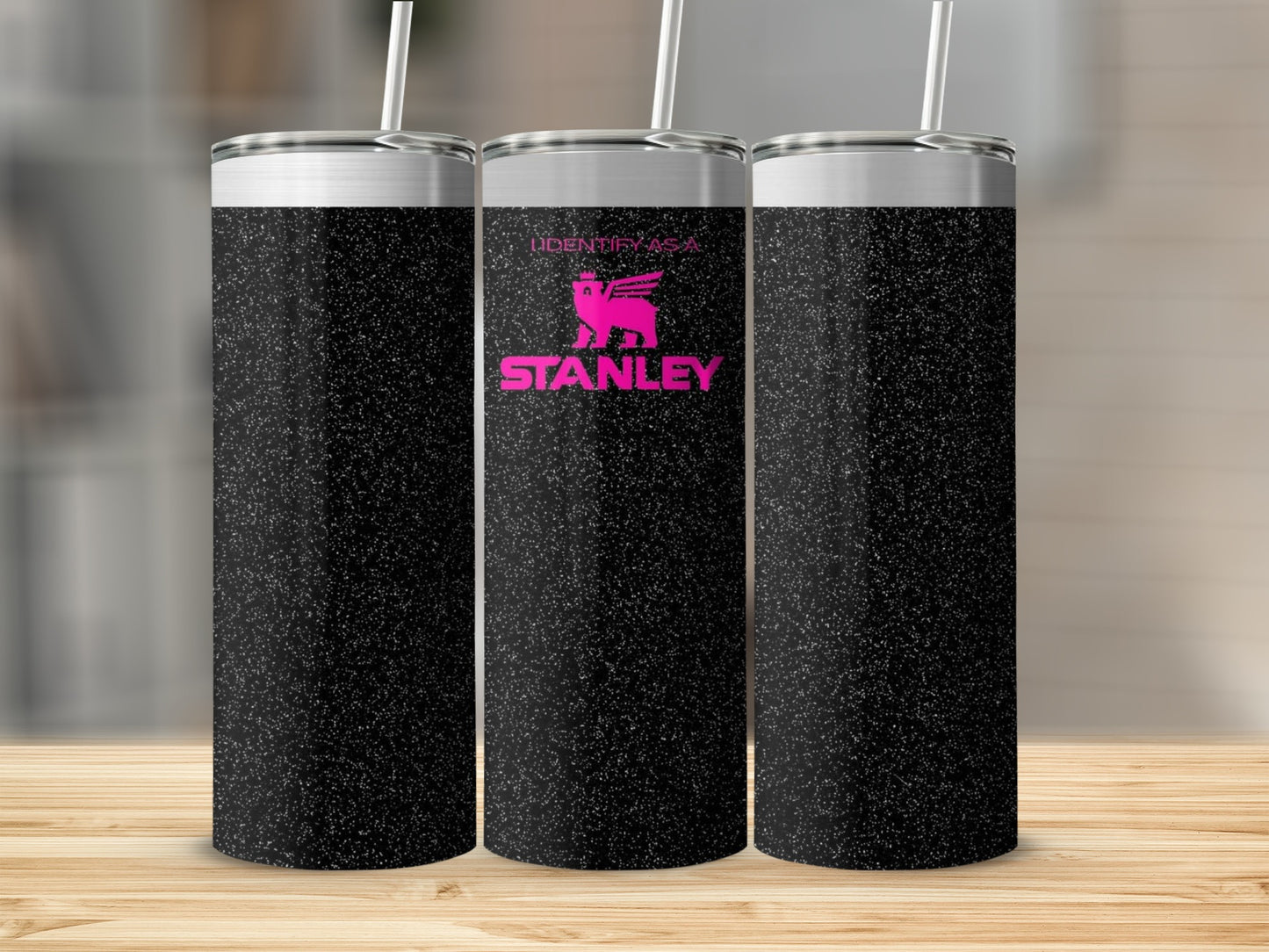 Sparkling Black Stanley Tumbler With Straw Cup