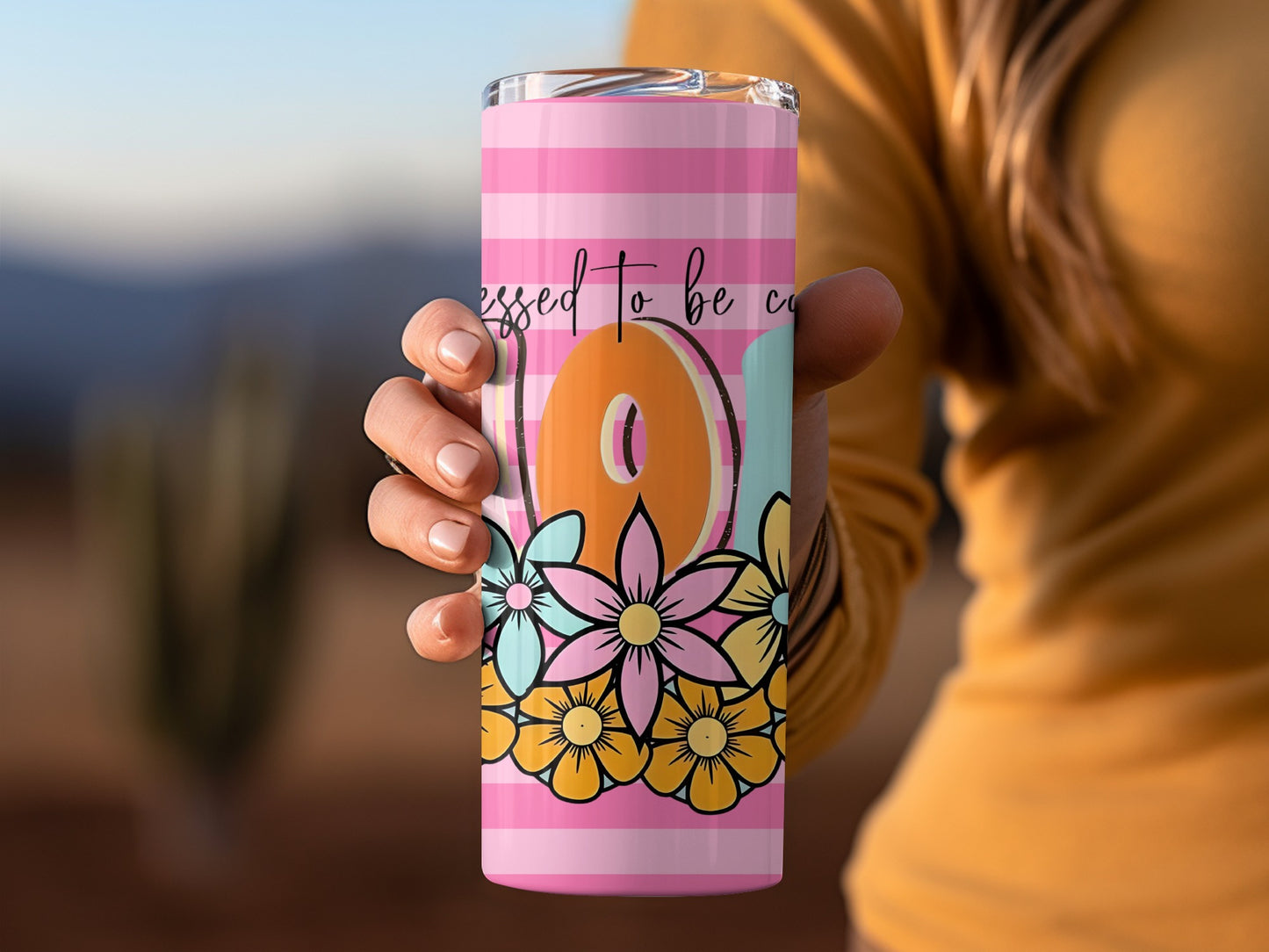 Blessed To Be Called Mom Tumbler with Floral Design