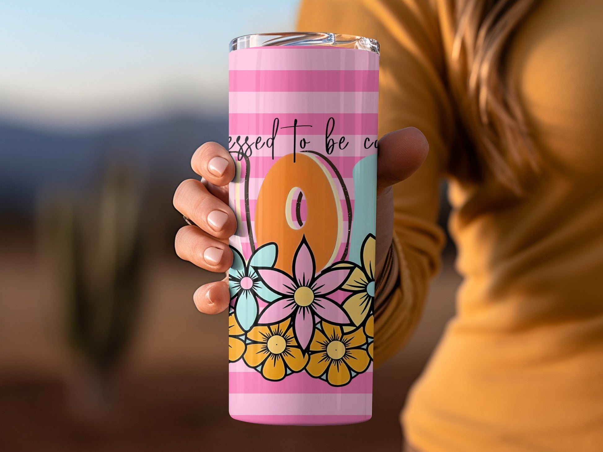 Blessed To Be Called Mom Tumbler with Floral Design