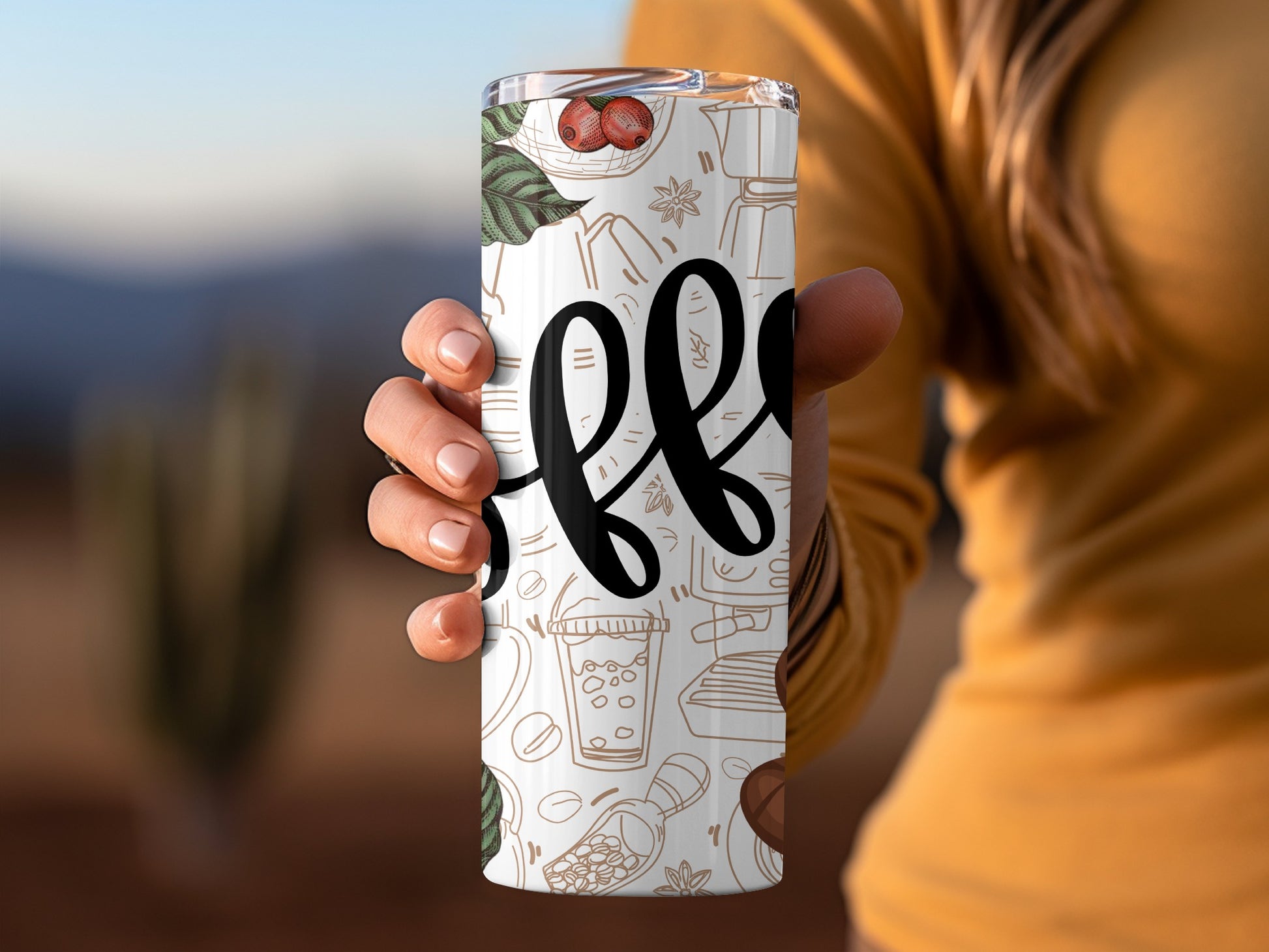Stylish Travel Mug with Unique Artistic Design
