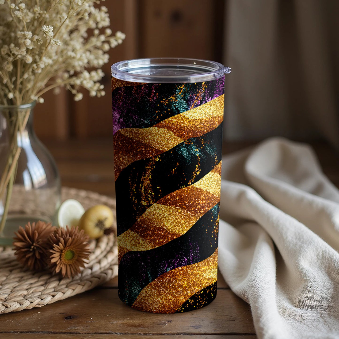 Glittering Wave Pattern Insulated Tumbler Product