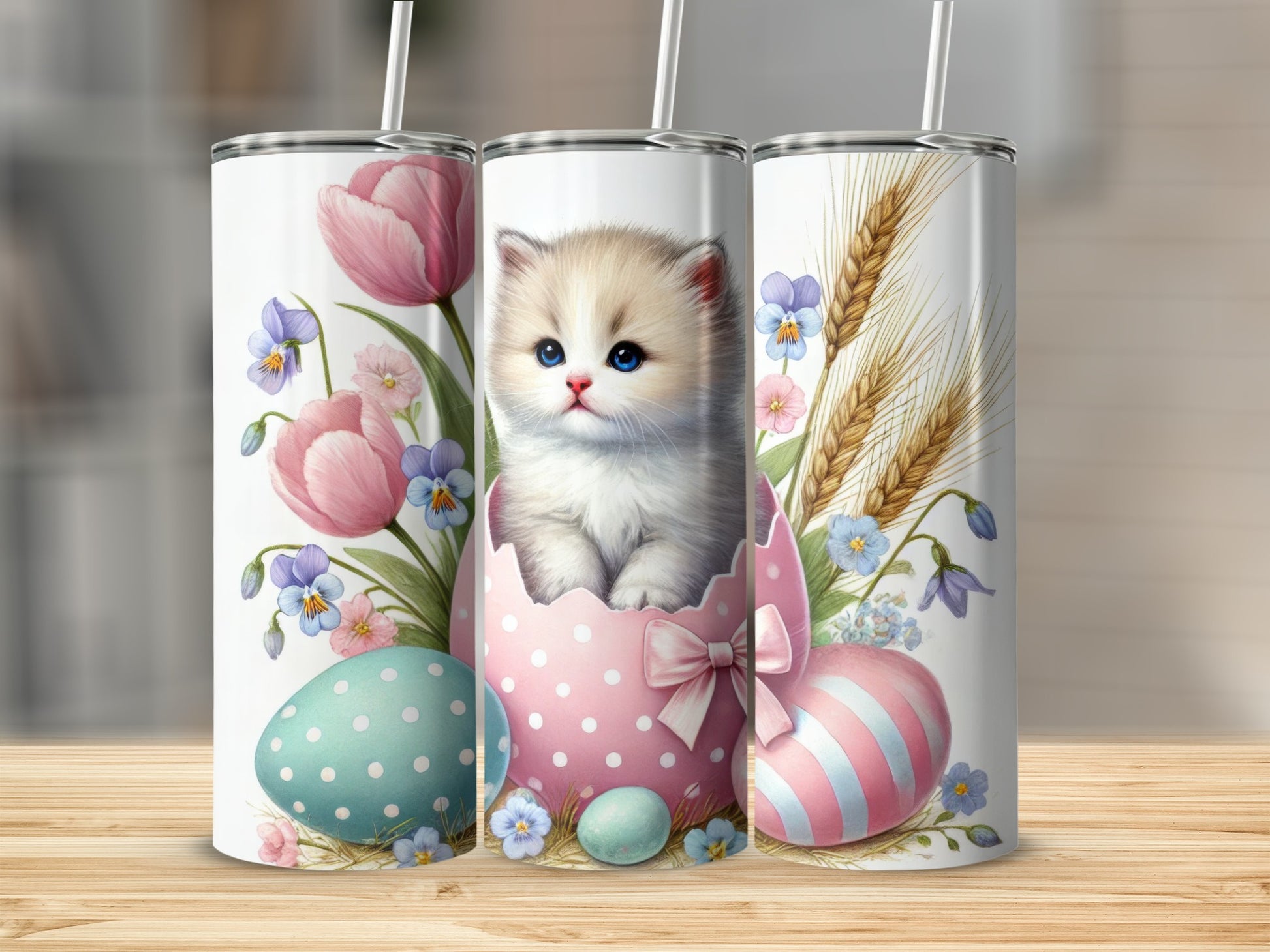 Fluffy Kitten Cracked Egg Easter Flowers Product Type