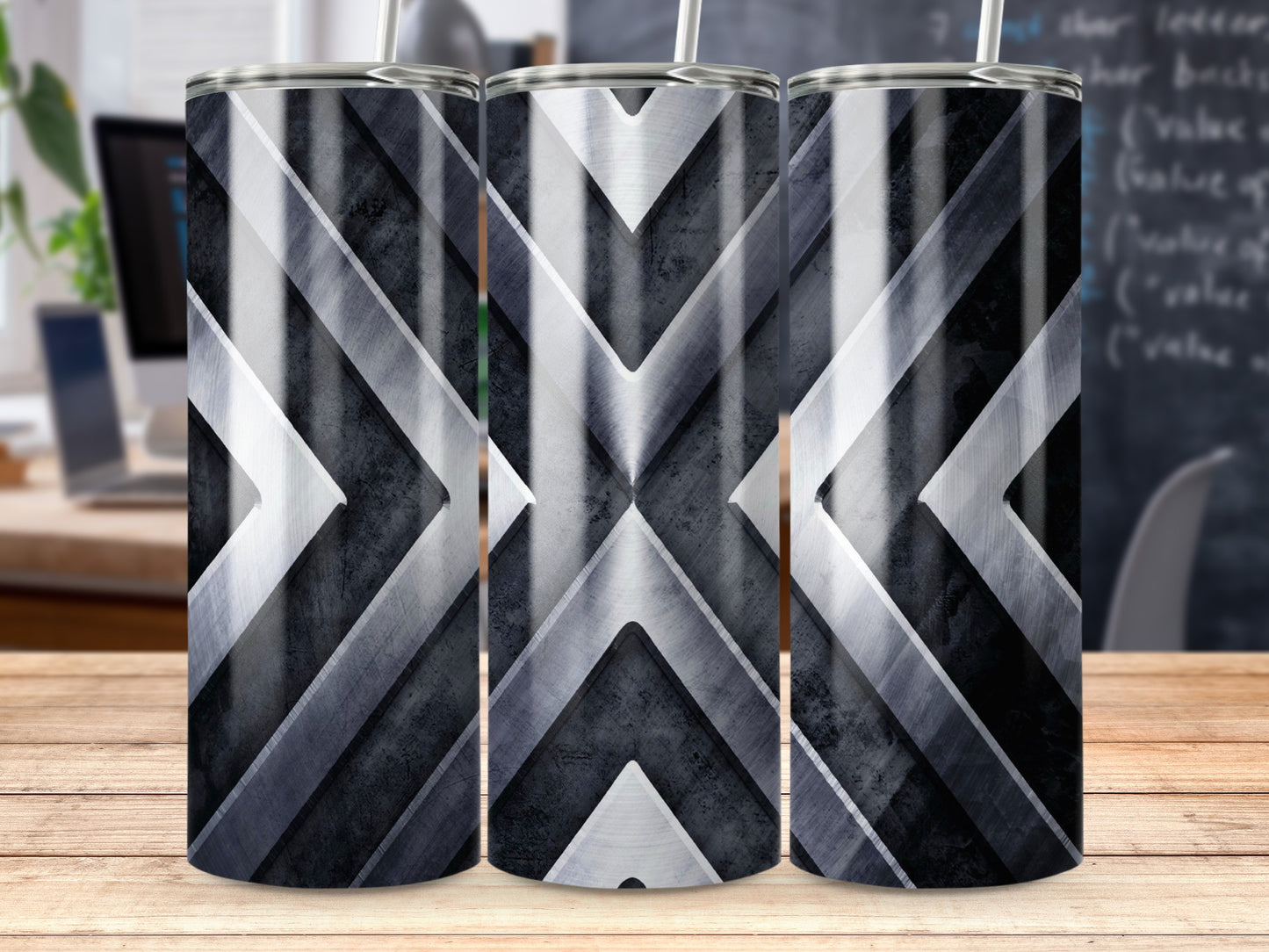 Abstract Grunge Arrows Metal Textured Design Tumblers
