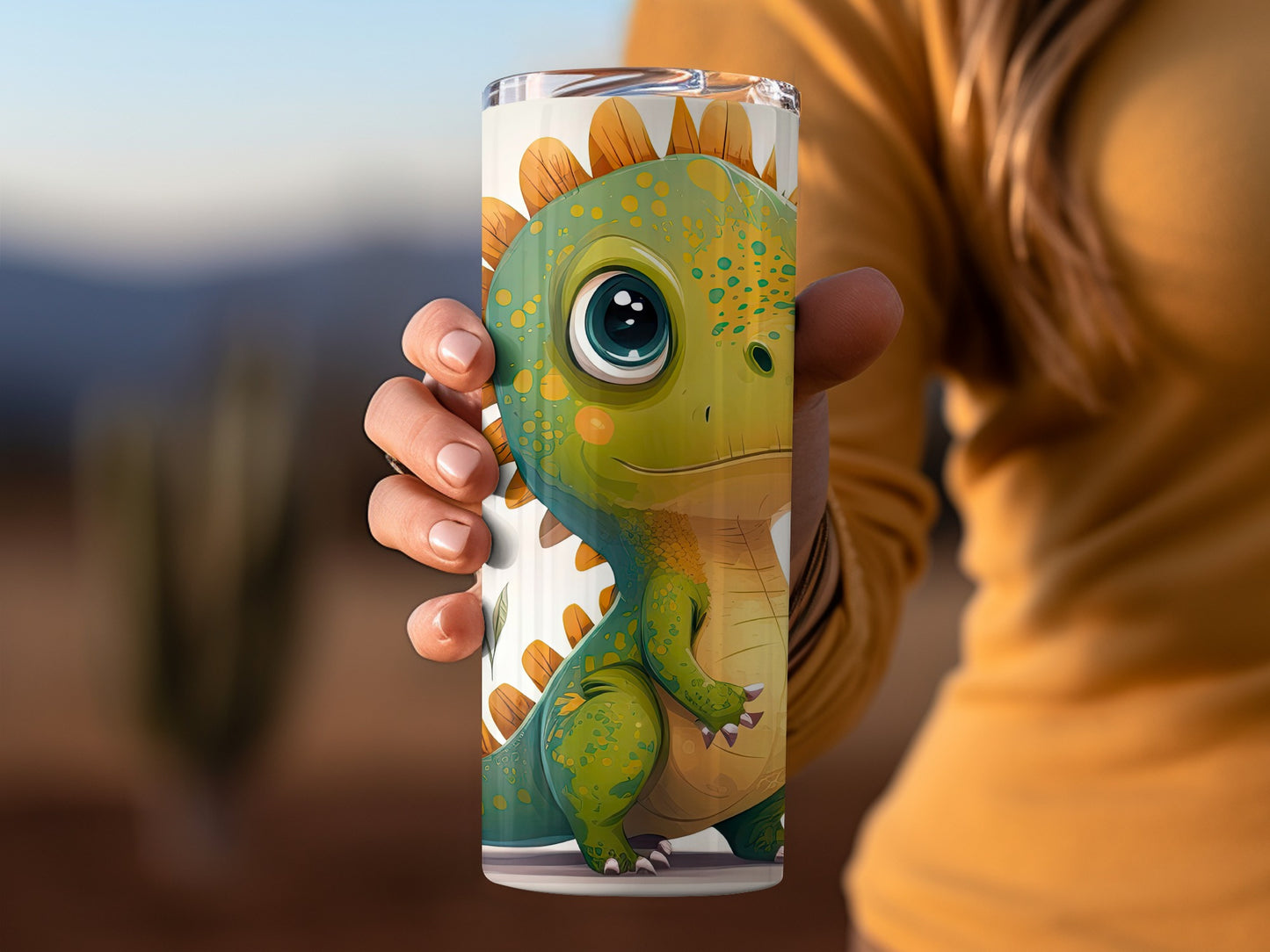 Adorable Cartoon Dinosaur Art Tumbler for Kids Ideal Gift