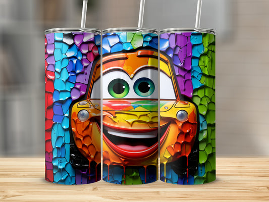 Colorful Cartoon Car Design Insulated Bottle Cup