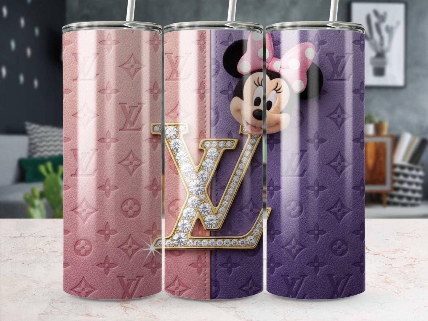 Minnie Mouse and LV Inspired Tumbler Cup Collection