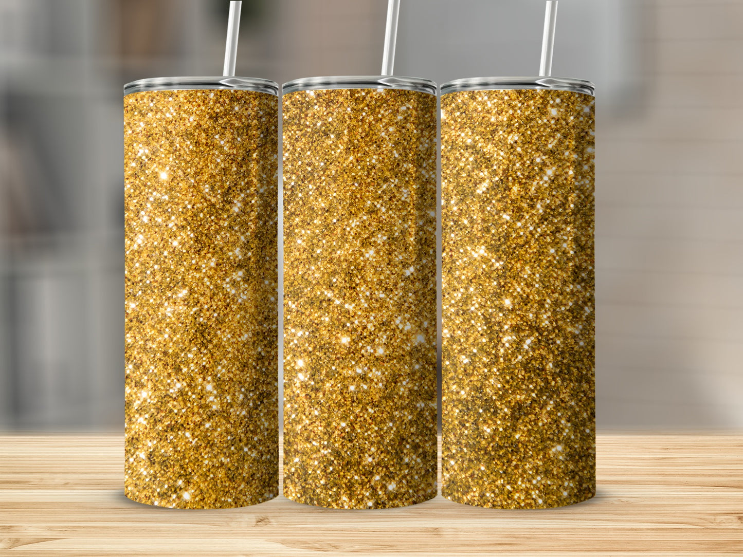 Glittering Gold Sparkle Insulated Tumbler Cup