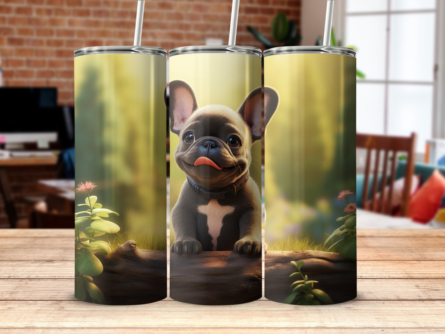 Adorable French Bulldog Print Tumbler Cup
