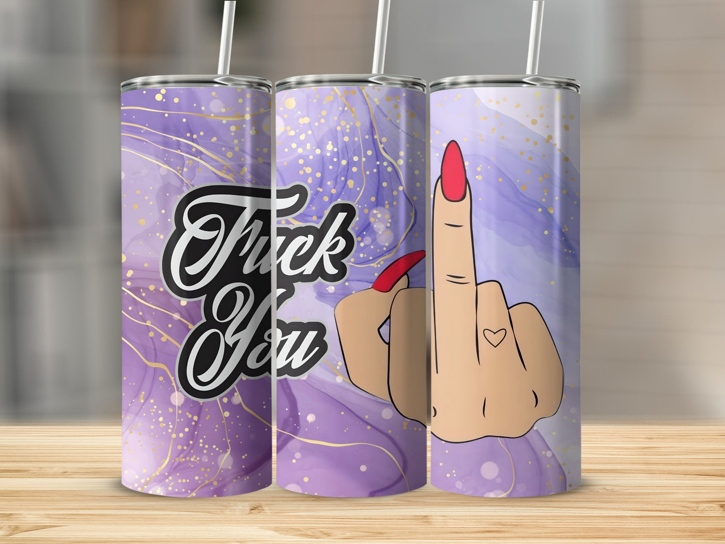 Purple Artistic Design with Bold Statement Tumbler