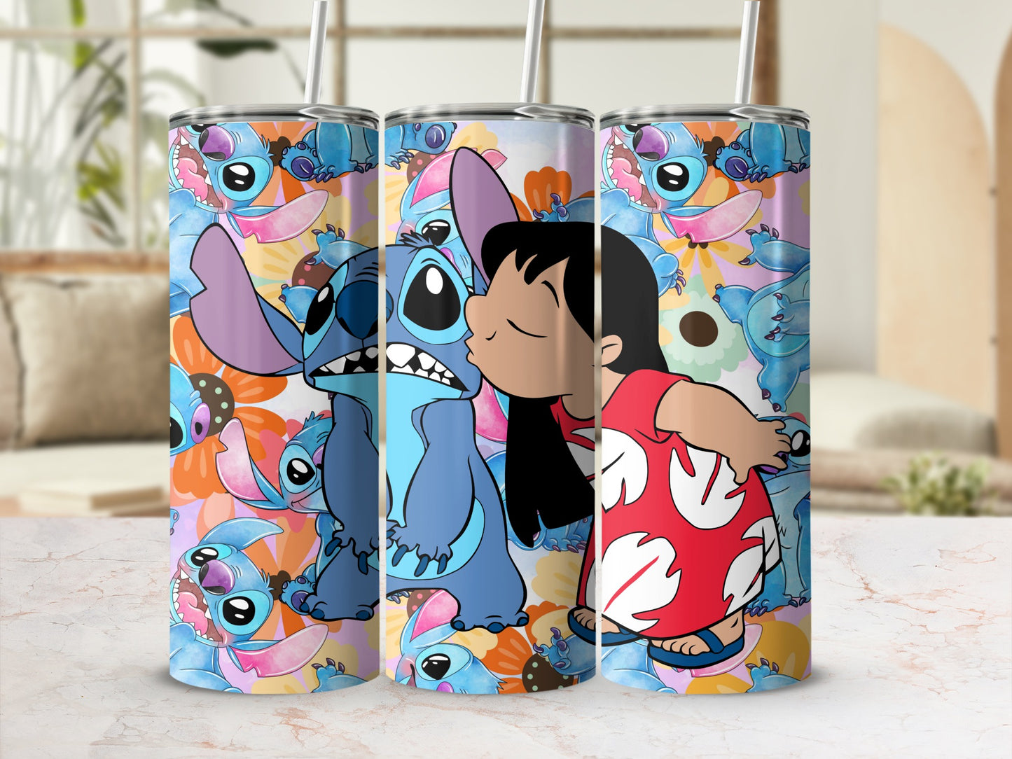 Bright and Colorful Cartoon Themed Tumbler Set