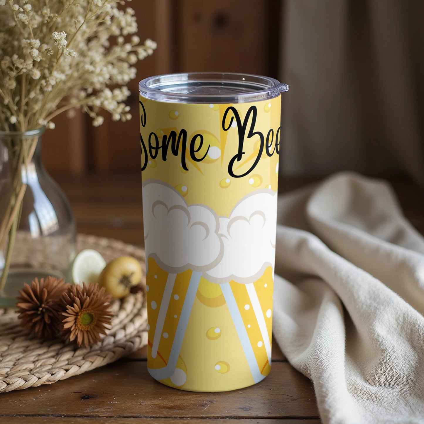Enjoy Some Beer Bubble Art Insulated Tumbler Cup