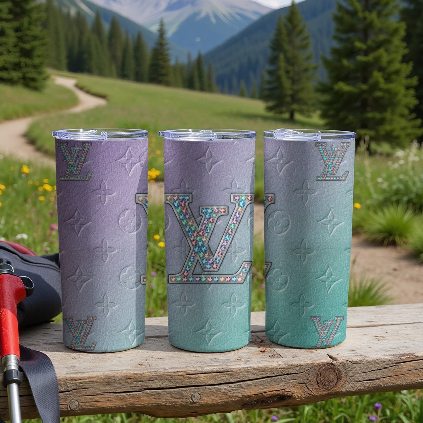 Colorful Gradient and Patterned Travel Tumblers