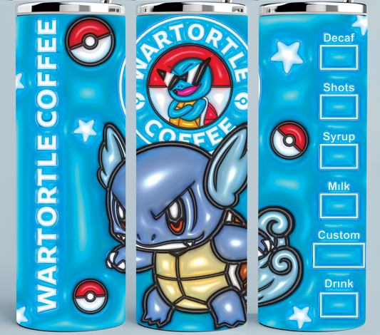 Wartortle Coffee 3D Starbucks tumbler