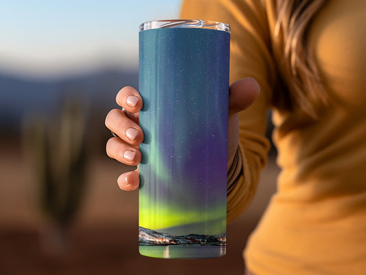 Stunning Northern Lights Design Insulated Tumbler