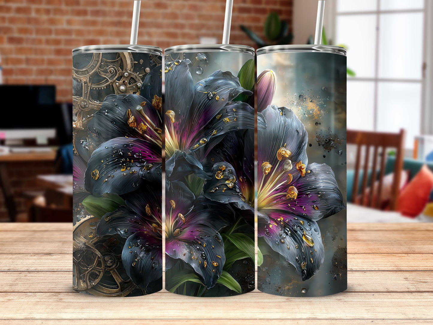 Stunning Floral Tumbler Design with Vibrant Colors