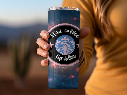 Star Coffee Tumbler with Galaxy Design