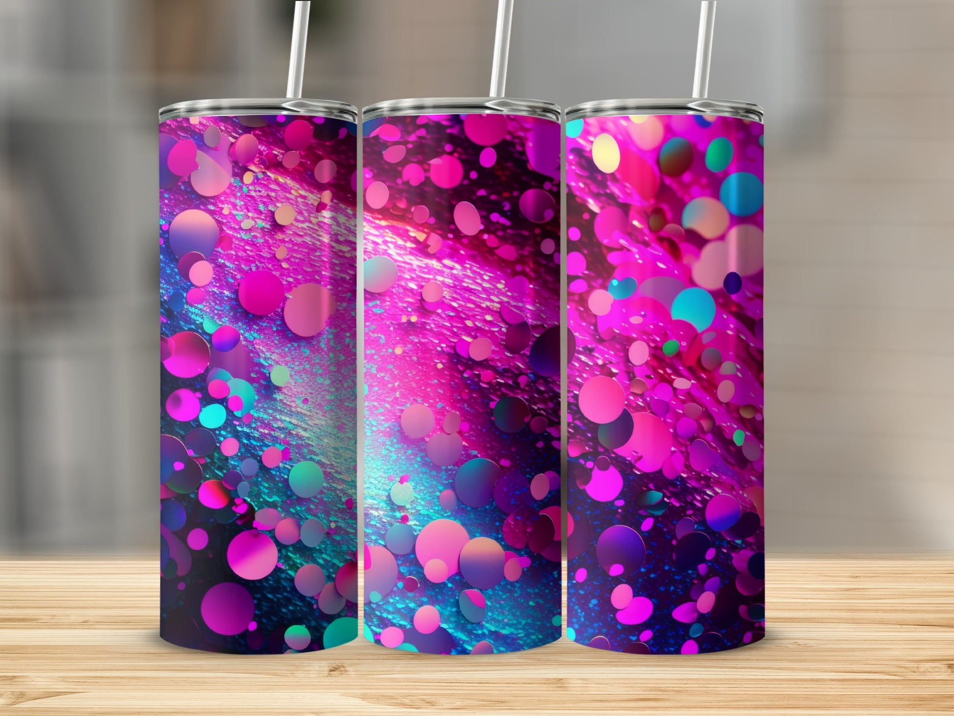Abstract Bubbles Pink Purple Blue Teal Tumbler product type