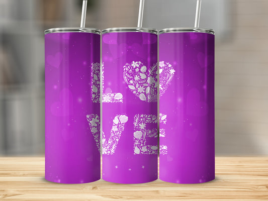 Purple Love Design Insulated Tumbler for All Occasions