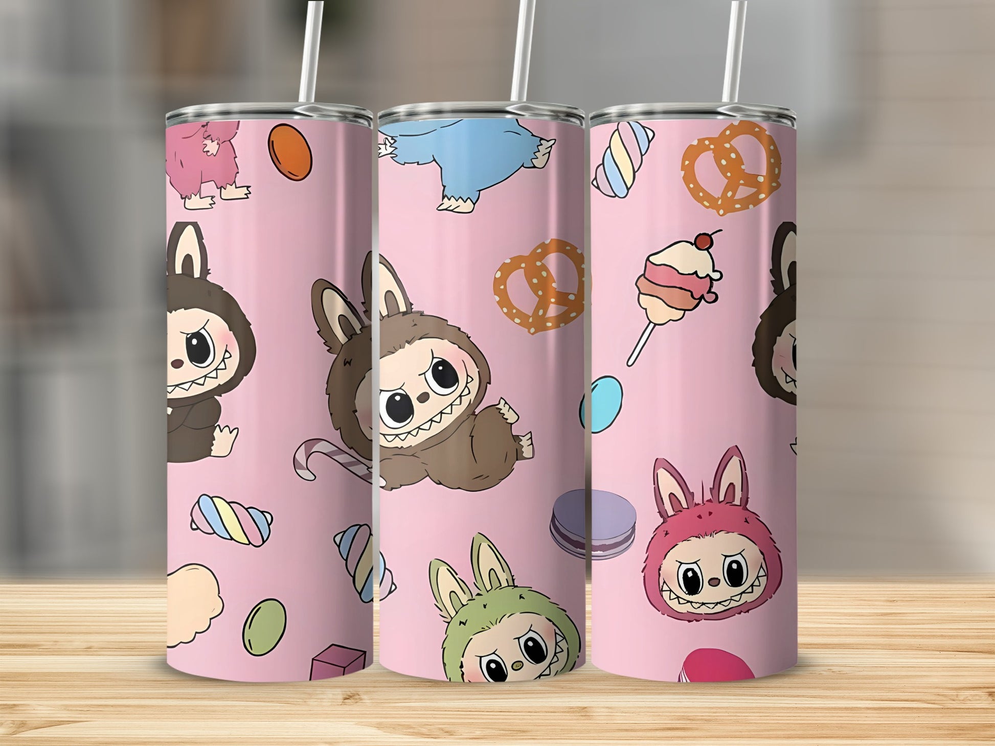 Cute Cartoon Animals and Candy Design Tumbler Cup