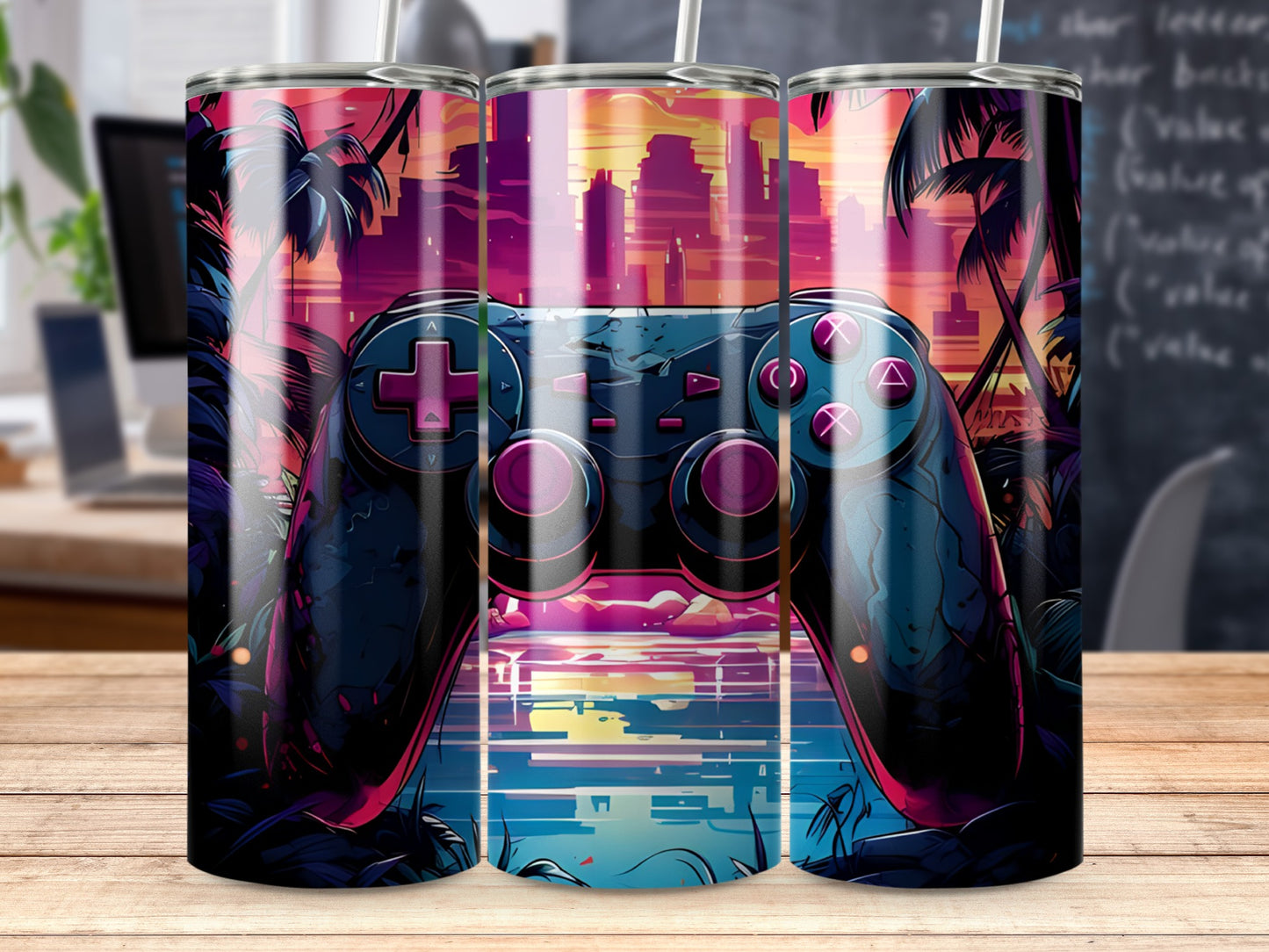 Vibrant Gaming Controller Artwork Tumbler Product