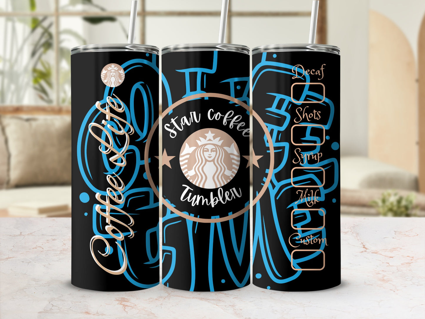 Star Coffee Tumbler Customizable Coffee Life Design