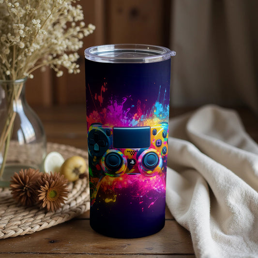 Colorful Gaming Console Controller Art Tumbler Cup