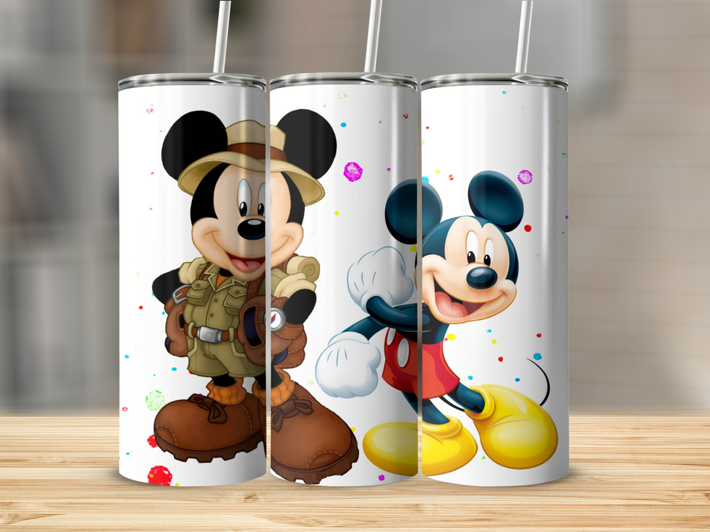 Colorful Mickey Mouse Art Insulated Drinking Tumblers