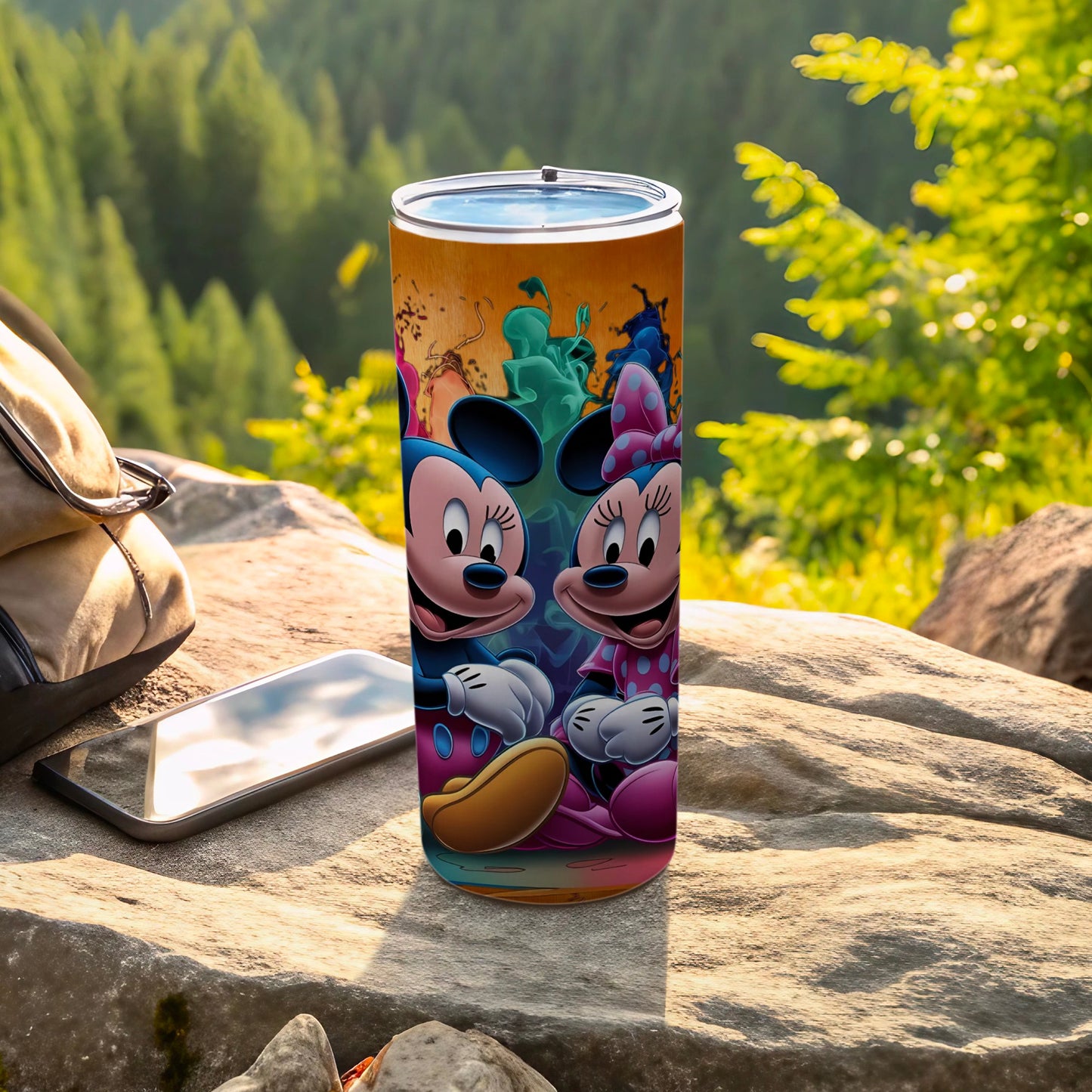 Colorful Mickey and Minnie Mouse Insulated Tumbler Cup