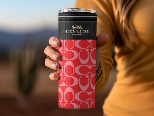 Coach New York Signature C Red and Black Tumbler