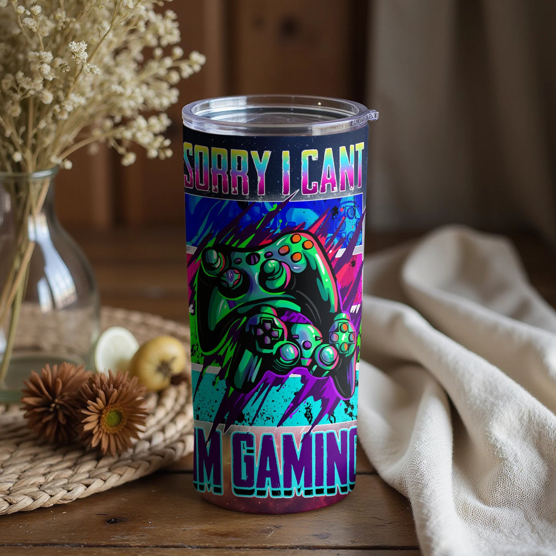 Sorry I Can't Gaming Graphic Tumbler Product