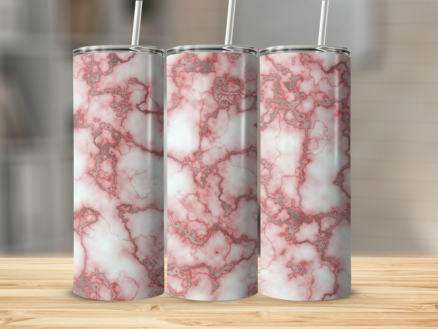 Rose Gold Veins Abstract Modern Art Design for Tumblers