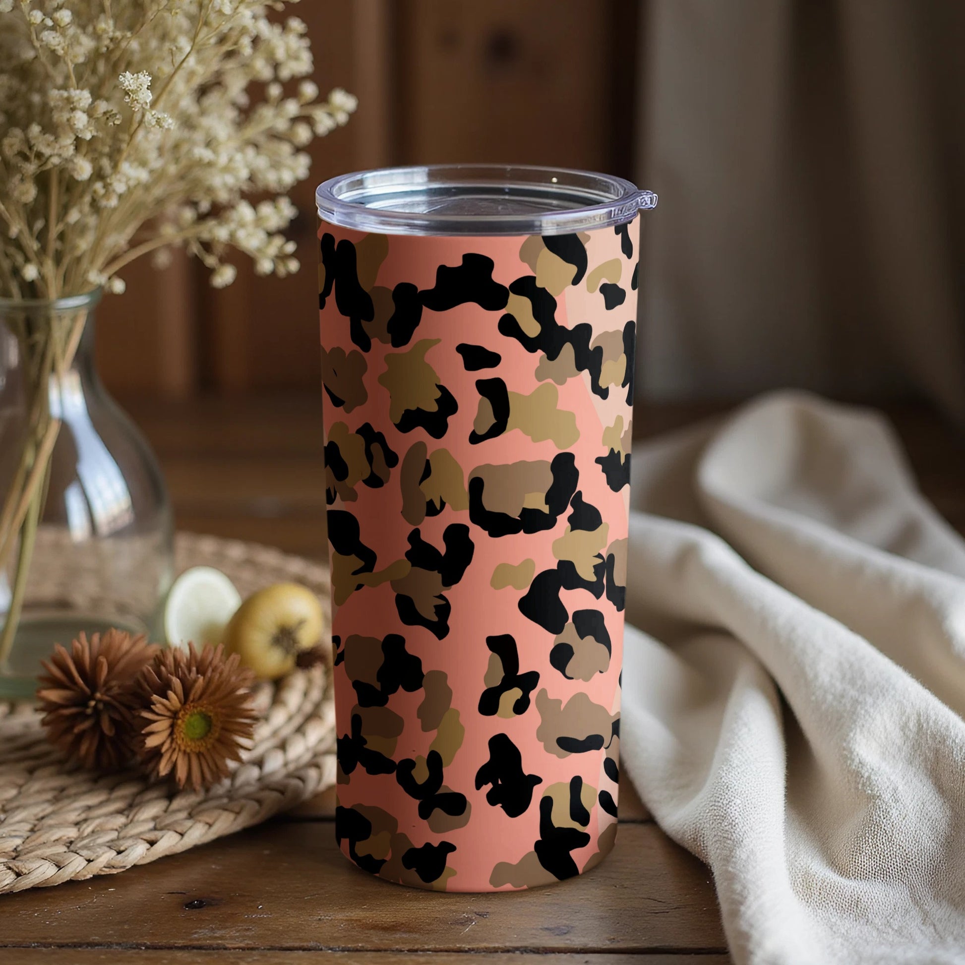 Camouflage Pink and Brown Insulated Tumbler
