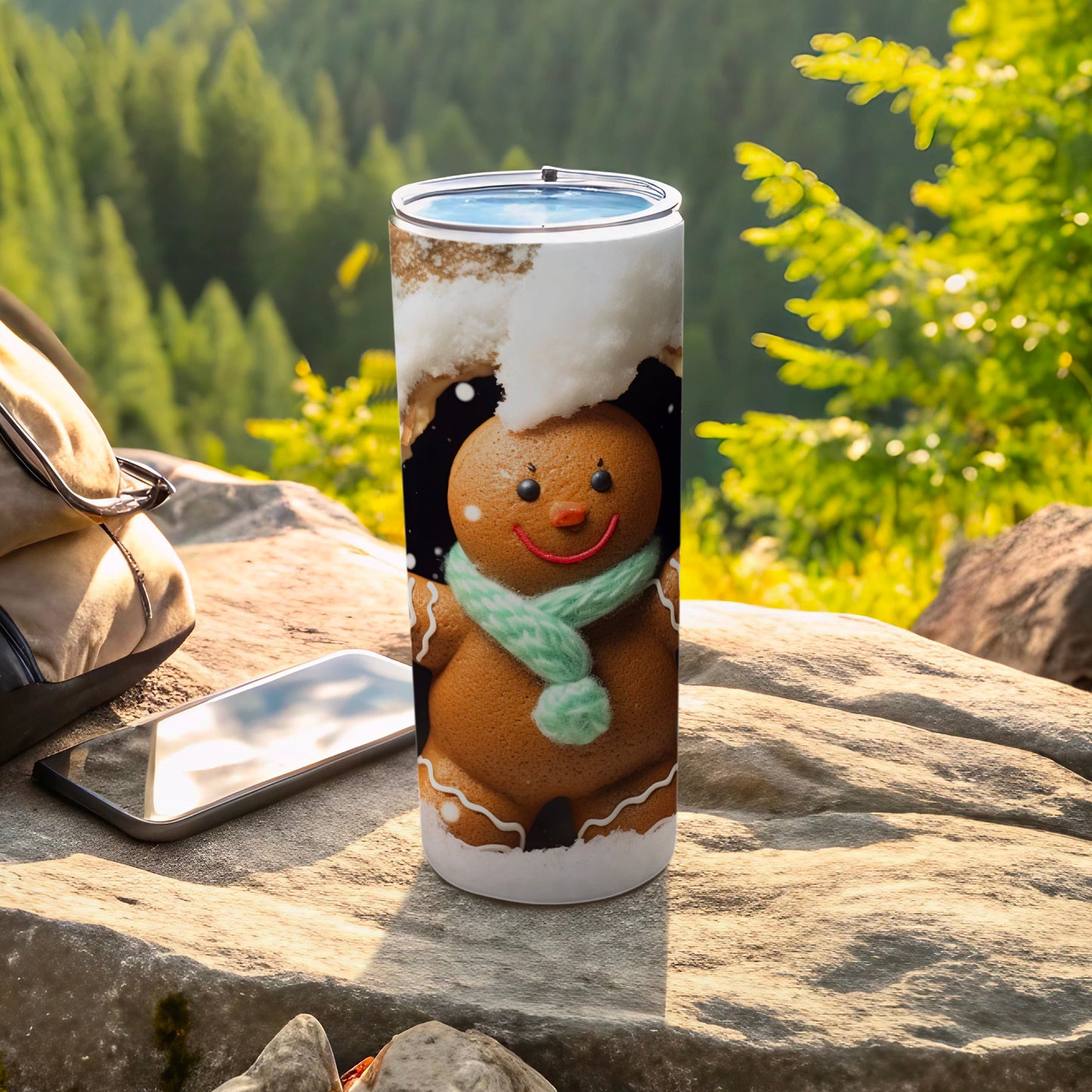 Gingerbread Man Holiday Themed Travel Mug