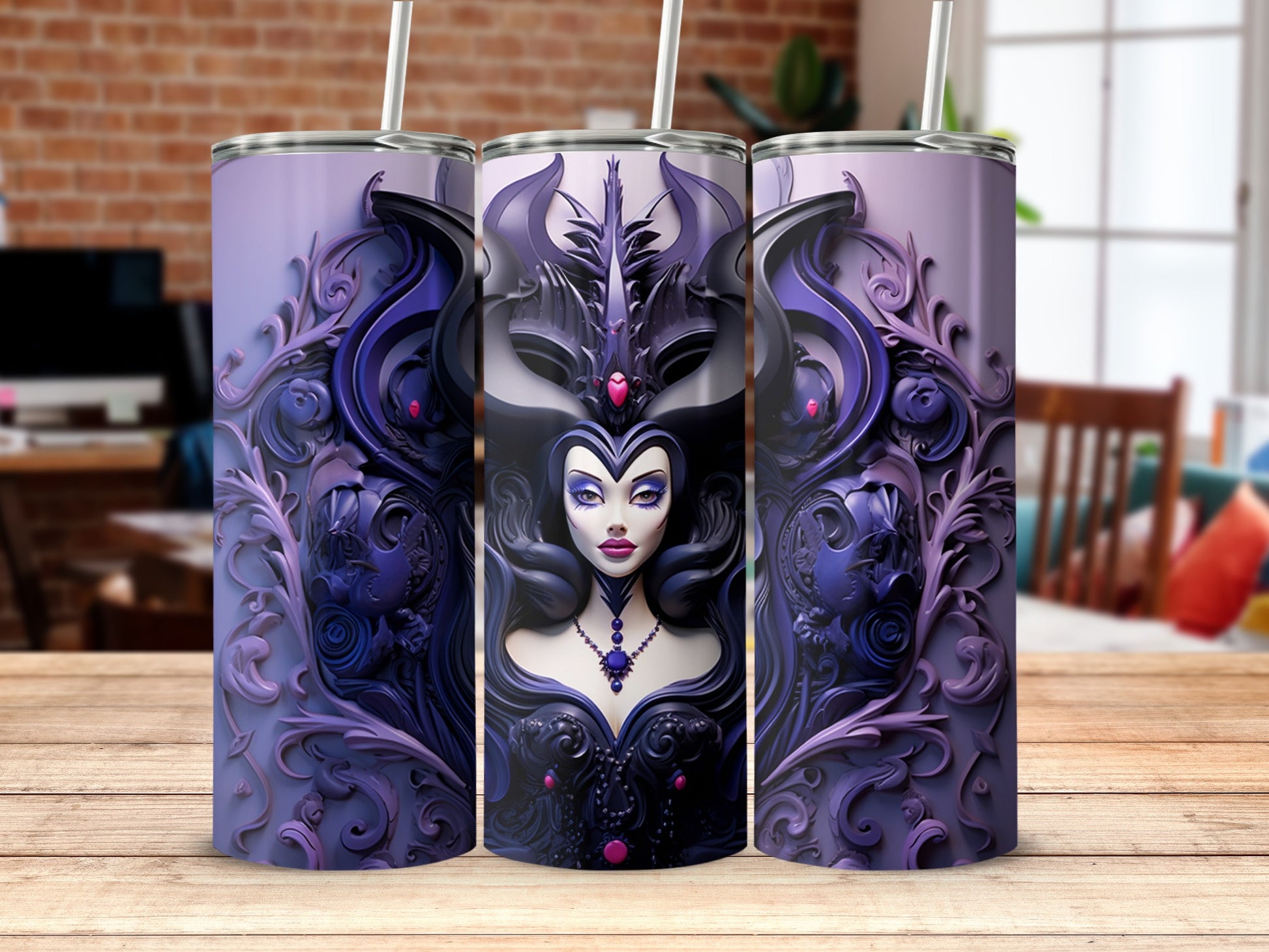 Enchanting Purple Sorceress Design Tumbler Cup
