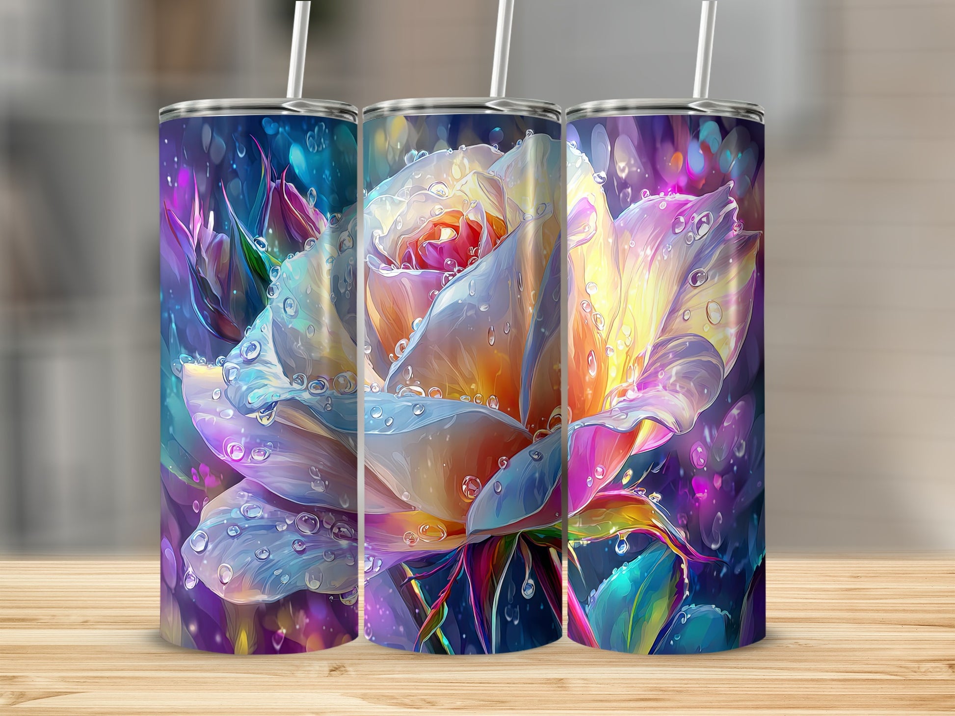 Beautifully Illustrated Floral Design Tumbler Product