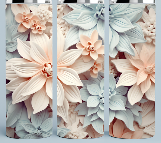White and blue Paper flowers