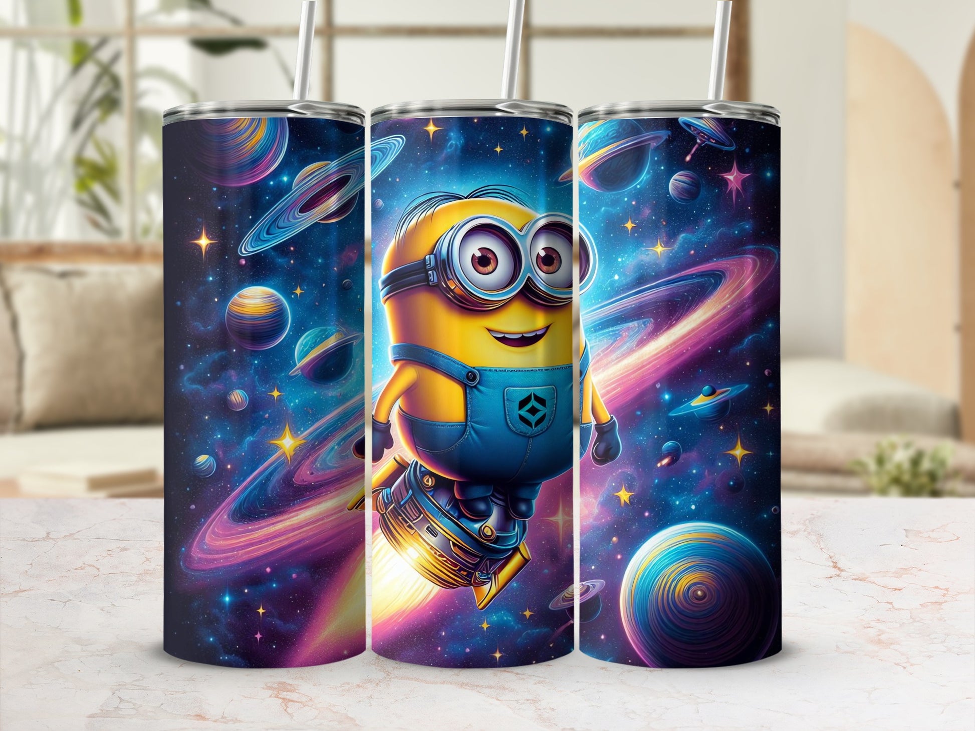 Rocket Flying Astronaut Theme Cartoon Mug