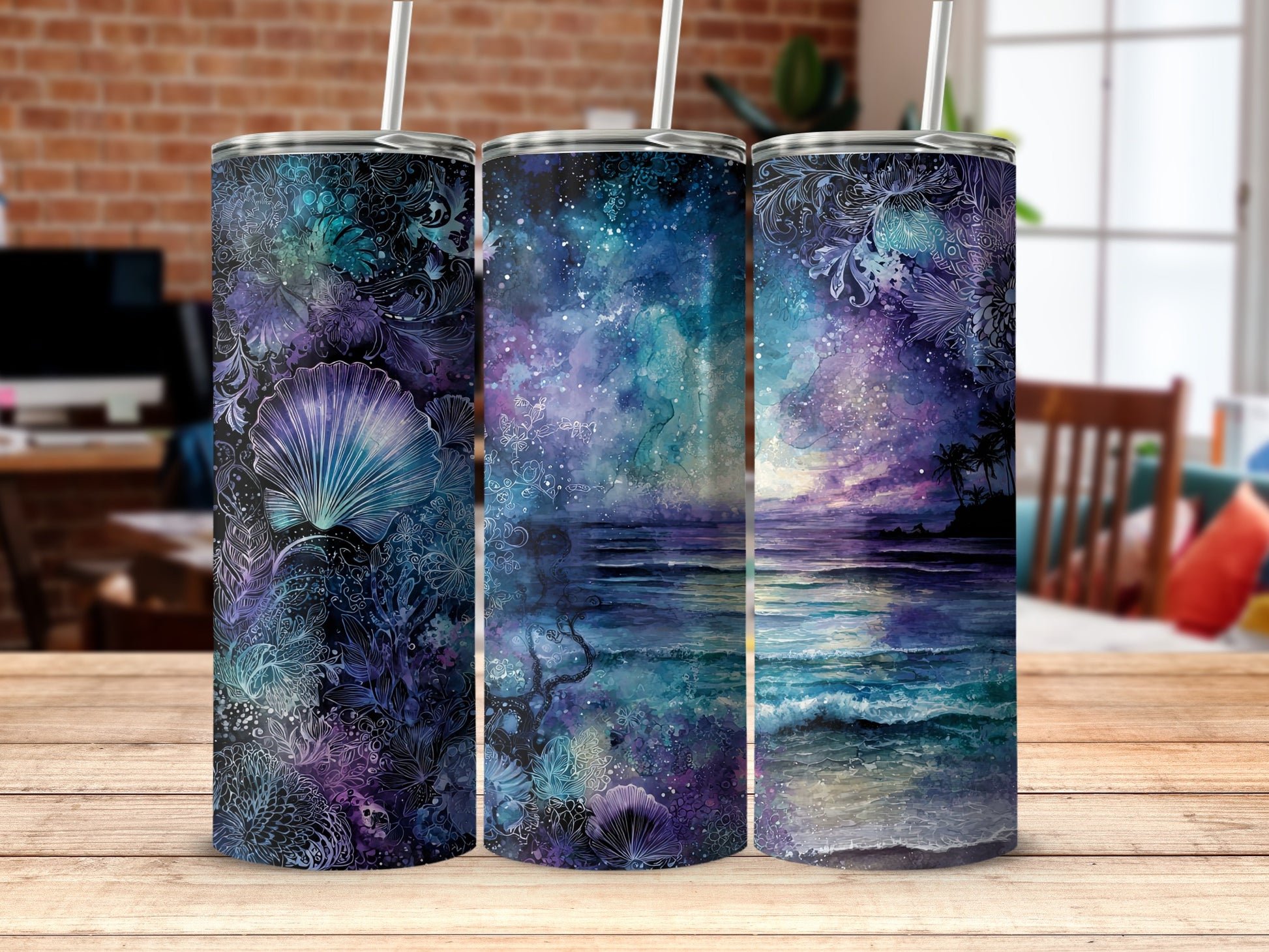 Stunning Galaxy and Ocean Themed Tumblers Collection
