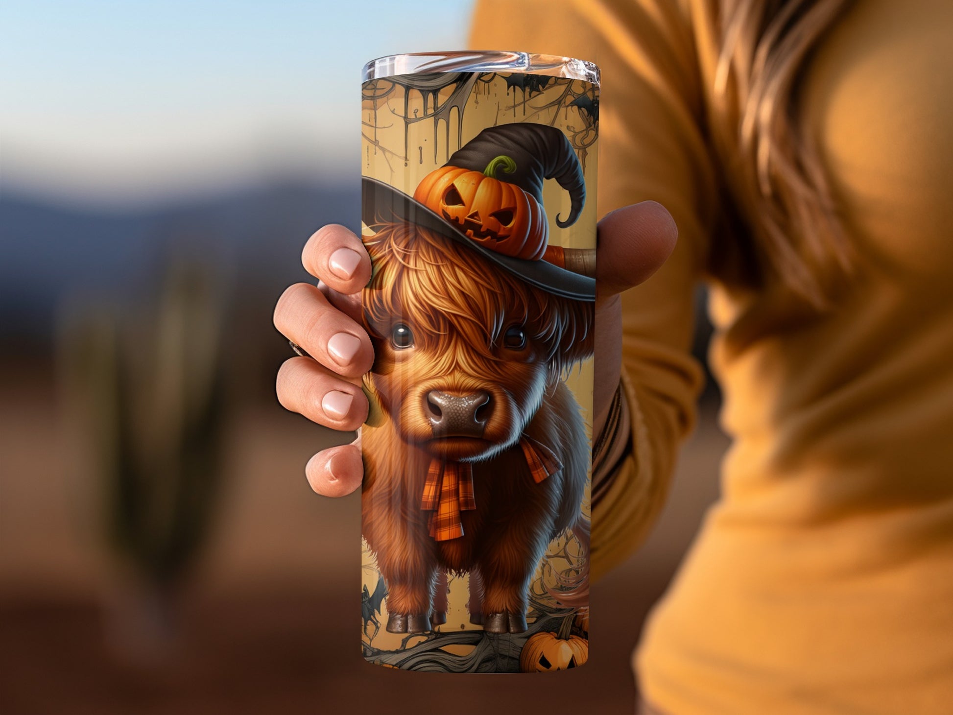 Adorable Halloween Cow Design Insulated Tumbler