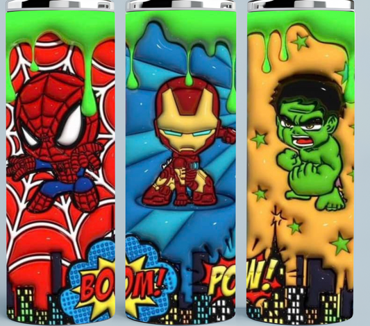 3D Inflated Marvel Kid tumbler Hulk, Iron Man, Spiderman