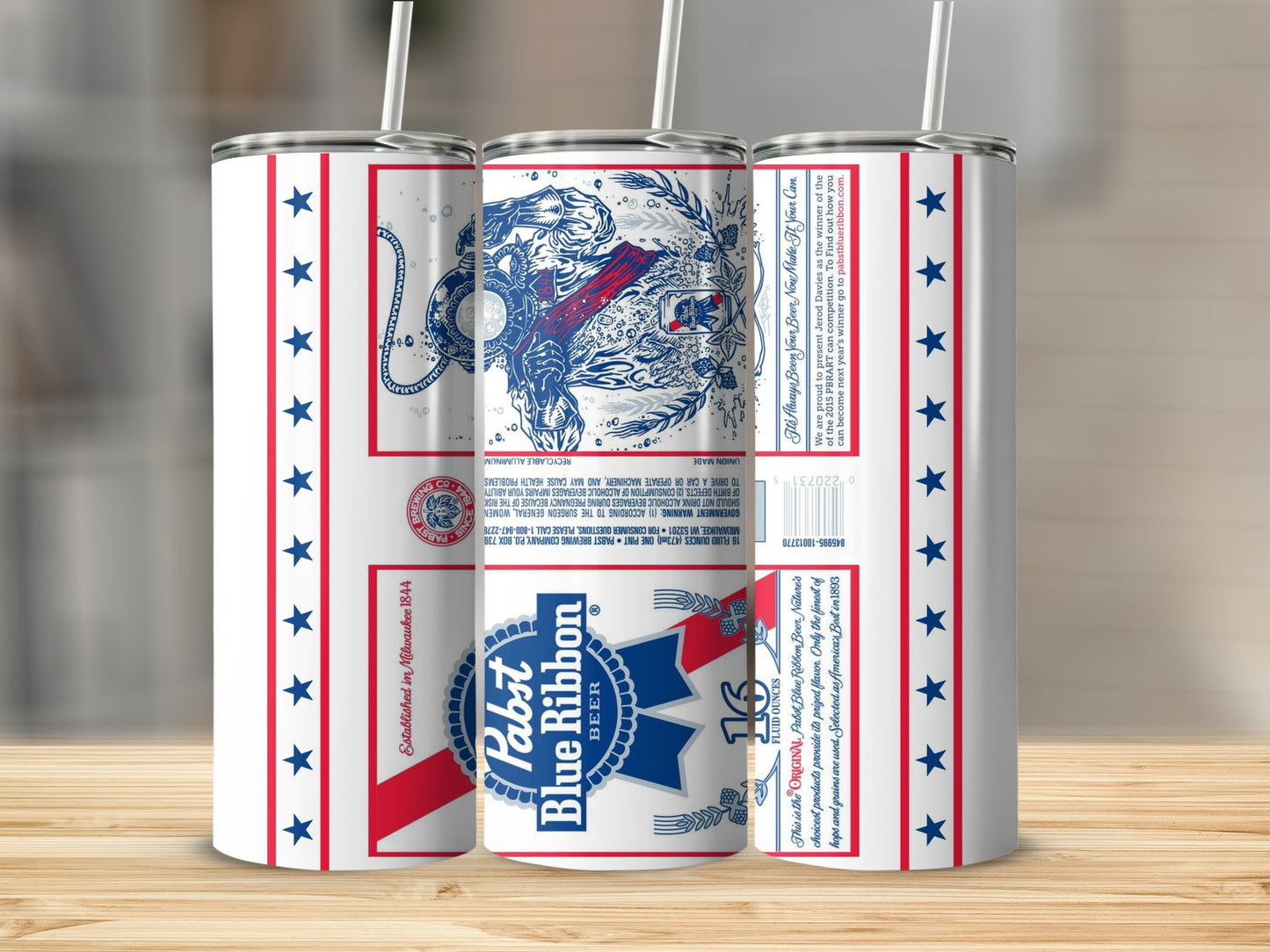 Pabst Blue Ribbon Beer Established in 1844 PBR ART product type