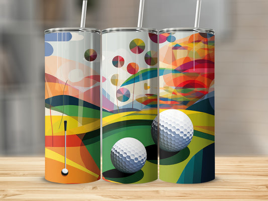 Vibrant Golf Theme Tumblers for Sports Enthusiasts