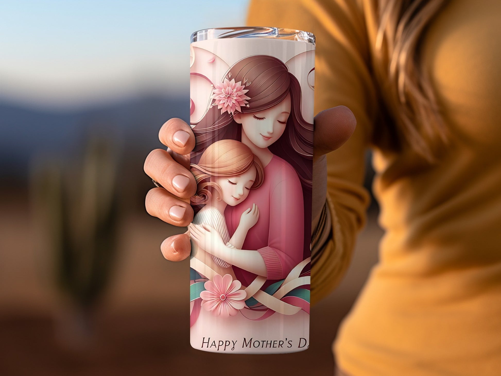 Happy Mother's Day Holding Daughter Artwork Tumbler