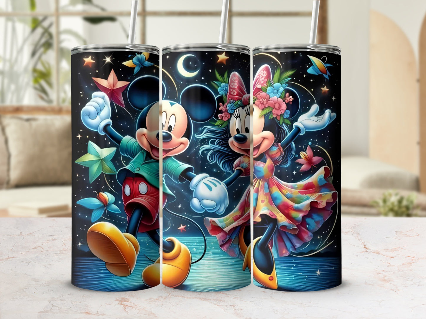 Cute Mickey and Minnie Stainless Steel Tumbler Cup